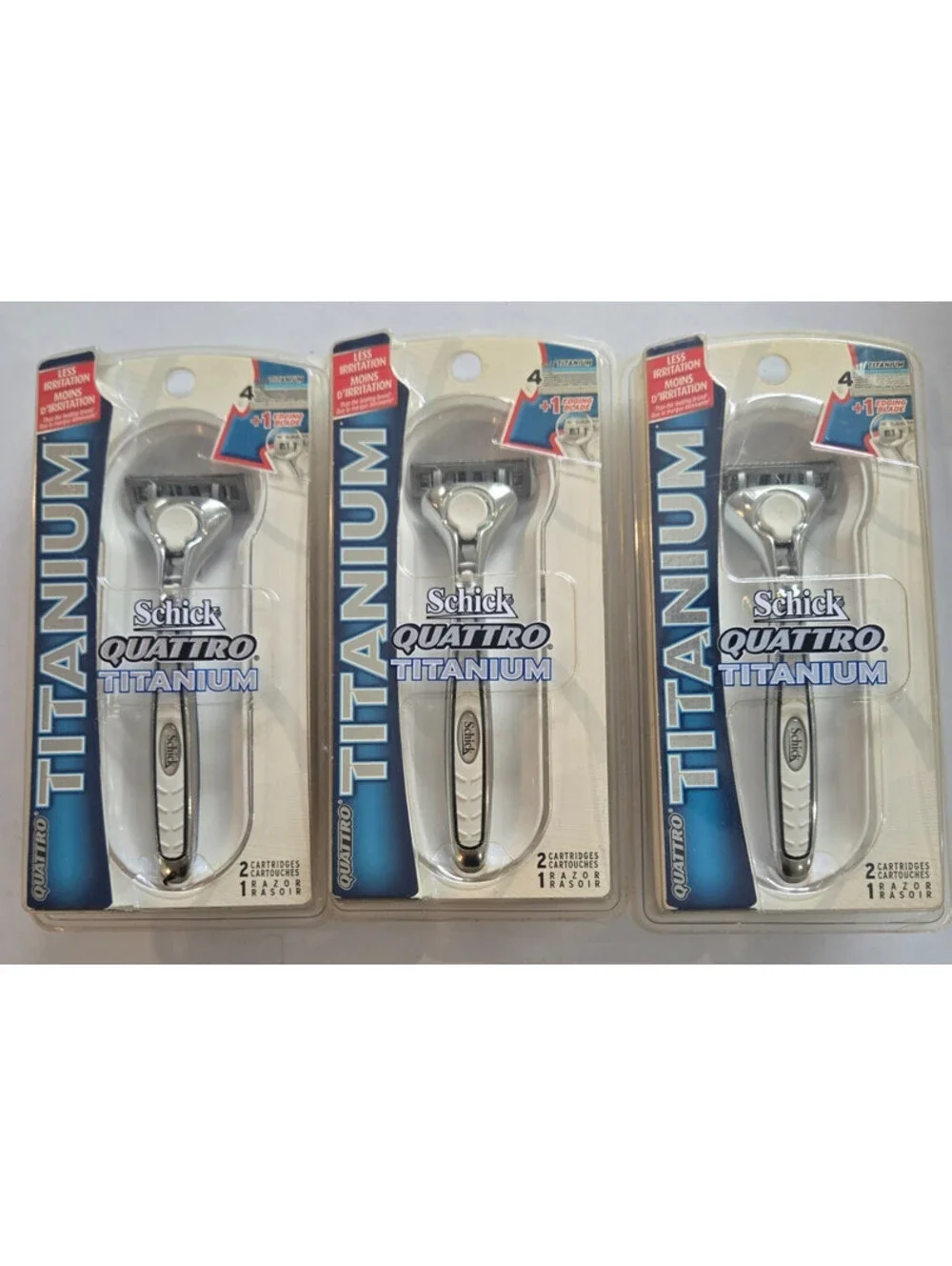 3 Packs Schick Quattro Titanium Razor Edging Blade 6 Cartridges NEW Factory Seal